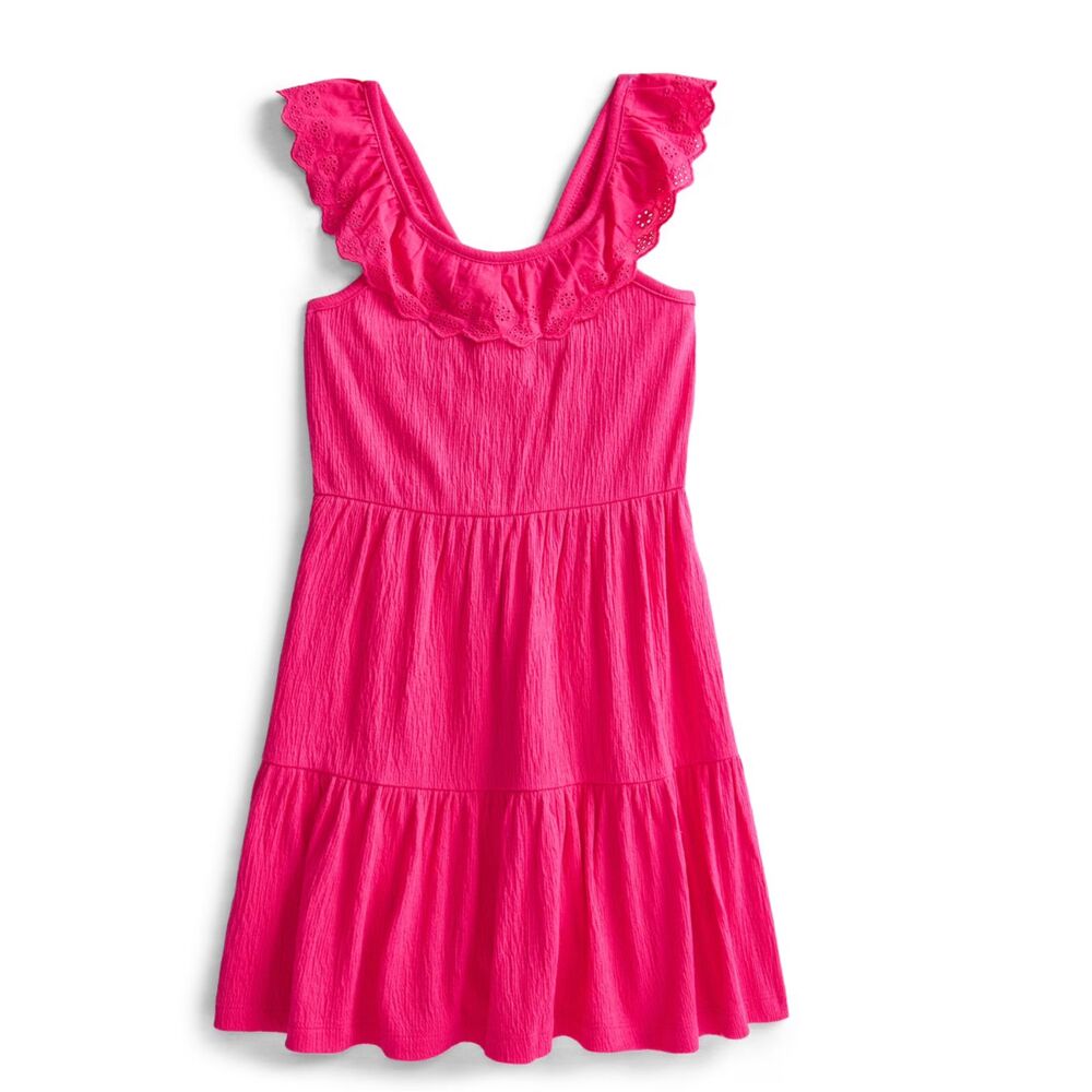 Wonder Nation Girls Eyelet Fuchsia Blast Dress XL